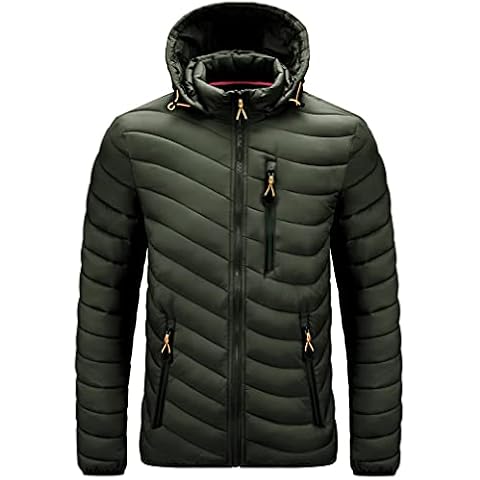 Abrigo con Manga Larga Acolchado para Hombre con Capucha Cover