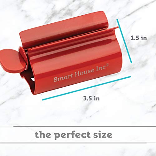 Image of Toothpaste Squeezer Tube Roller Stainless Steel Tube Squeezer Rollers, Saves Toothpaste, Creams, Puts an end to Waste (Red)