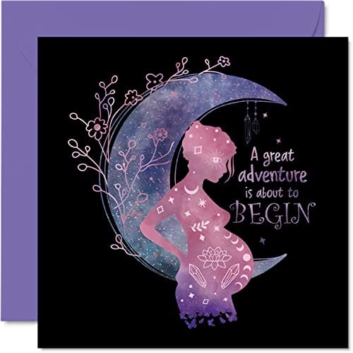 New Baby Card Unisex - Great Adventure - Pregnancy Baby On The Way Cards, Expecting A Baby, Congrats New Mum Cards, 145mm x 145mm Baby Greeting Cards for Future Mother Father Parents