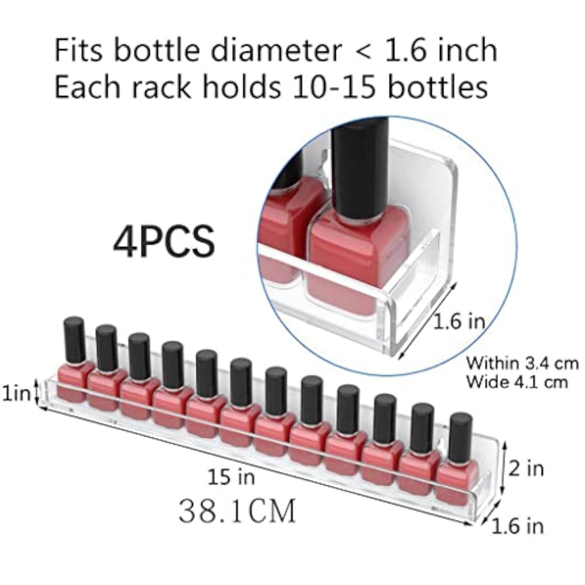 Nail Polish Storage Organizer Wall Rack Display Stand