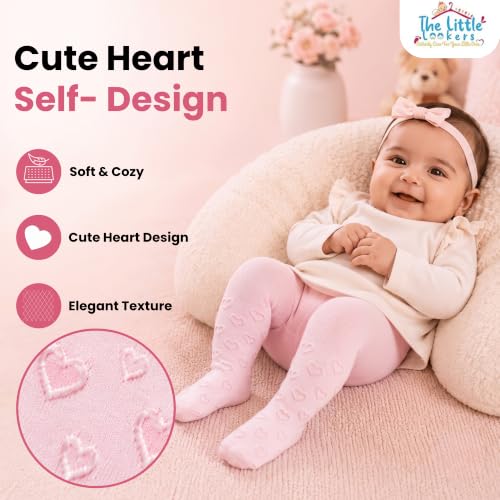 Image of THE LITTLE LOOKERS Baby Tights Thick Toddler Baby Girl Seamless Knit Leggings Thick Solid Cotton Stockings Footed Pants Pantyhose for Years Baby