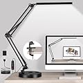 IVMAIE LED Desk Lamp, Adjustable Swing Arm Desk Light with Clamp, 3 Lighting Modes 10 Brightness, Eye-Caring Table Light with Adapte, Desk Lamps for Home Office Reading