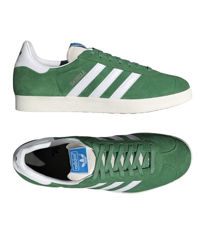 Image of adidas Gazelle Men's Sneakers, Preloved Green /Cloud White /Core White, Size 4.5