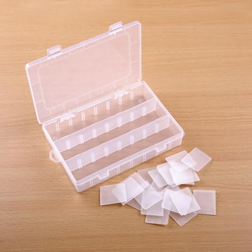 Image of GSHLLO 24 Grid Storage Box Plastic Compartment Box Small Removable Divider Case Clear Adjustable Jewellery Box Diamond Art Organiser Box Transparent Divider Organiser