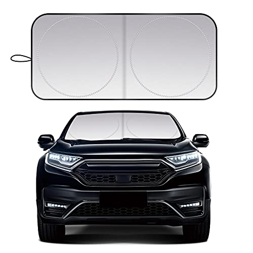 ZonCar Windshield Sun Shade fit for Most Sports Car Truck SUV Vans, Blocks UV Rays Sun Visor Protector, Foldable Car Front Window Sunshade Heat Shield Reflector Cover ( 63 x 36 in 160 x 90 cm )