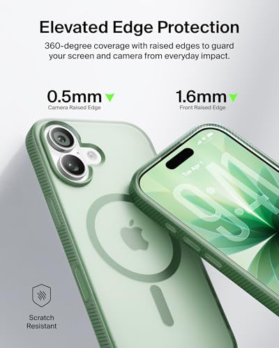 Image of Belkin Case for iPhone 17 MagSafe Compatible - SheerForce Magnetic Phone Cover - Slim, Shockproof, Anti-Yellowing, Drop Protection - Sage
