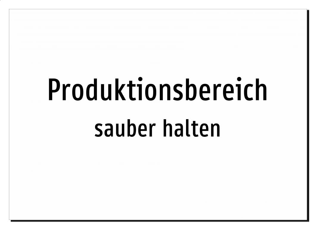 31532-DE-T-09 | Produktionsbereich - sauber halten | Aluminiumschild A2, 594 x 420mm | nur Text, ohne Symbolgrafik