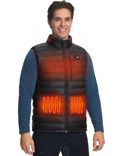 Image of Pioneer Camp Men's Heated Puffer Vest with Battery Pack & Chest Pocket - Lightweight Electric Heating Vests for Winter