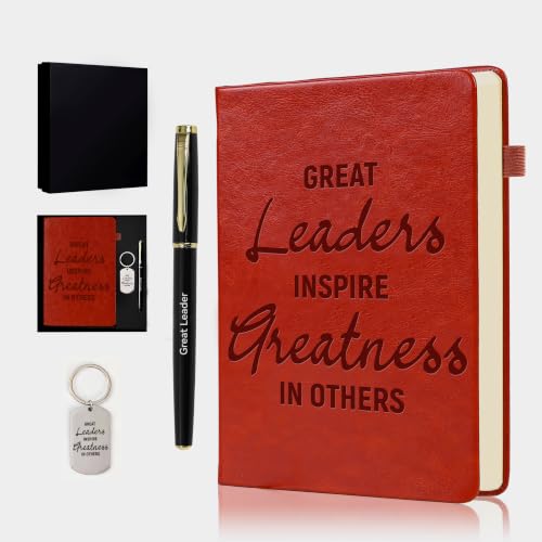 3 Pack Boss Appreciation Gifts Set,Leather Journal Notebook& Keychain &