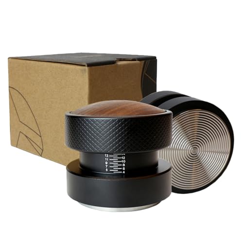 Image of 51mm Espresso Tamper, Auto-leveling Spring-loaded Palm Tamper, Stainless Steel Ripple Base with Non-Slip Grip
