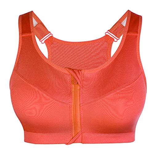 Baoblaze Sutiã Esportivo Feminino com Zíper Push Up Sutiã Fitness Top Esportivo Acolchoado de Corrid