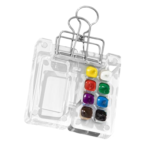 Mimoqk Vassoio di miscelazione di vernice acrilica, custodia per tavolozza di pittura - Vassoio di cassa in acrilico magnetico,Tavolozza di pittura magnetica di disegno portatile
