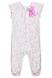 Bow Romper for Baby Girl | Peruvian Pima Cotton Baby & Toddler One-Piece,Allie Floral on White, (Sho