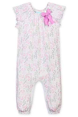 Bow Romper For Baby Girl | Peruvian Pima Cotton Baby & Toddler One-Piece,Allie Floral On White, (Short Sleeve) 12-18 Months #TOP17