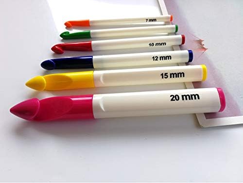 Huge Crochet Hooks Set 20mm~7mm, 6pcs Big Size Crochet Hooks for Chunky Yarn