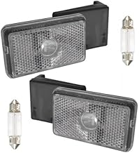 2x Side Marker Lights, Right and Left Trailer Marker Light, White, Tab Holder, Comes with Bulbs