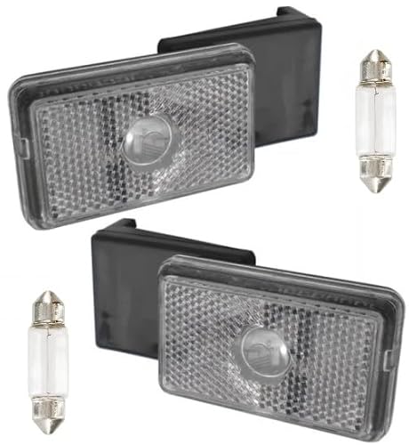 Rebadis - 2x Feux de Position latéral, Feu de gabarit droit et gauche pour remorque, blanc, support languette, livré avec ampoules