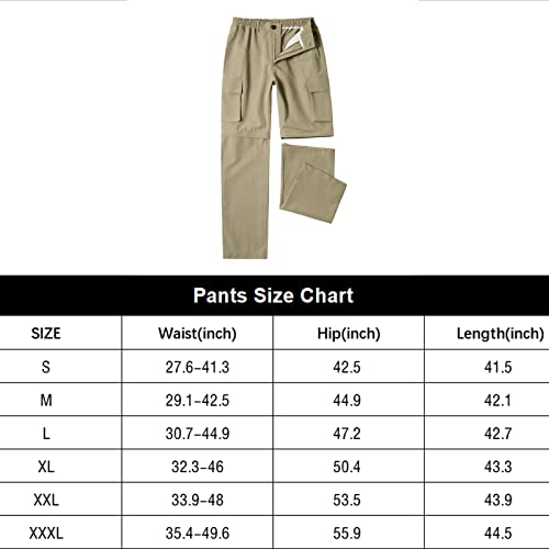 Wzikai Mens Convertible Hiking Pants With Multi Pockets Lightweight Zip Off Stretch Cargo Pants For Outdoor, Fishing, Safari Khaki Xxxl #TOP6