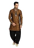 Saris and Things Brown High Neck Sangeet Kurta Indian Wedding Sherwani for Men