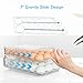 GleeNflux Egg Holder for Fridge, Foldable Automatic Rolling Egg Container for Refrigerator, Stackable Large-Capacity Egg Organizer Tray, Durable Clear Plastic Dispenser (3 dozens)