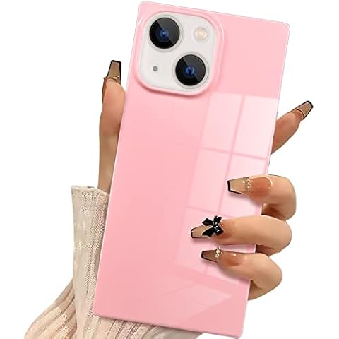iPhone 14 Case Square, Bright Neon iPhone 14 Phone Case for Women Girls Reinforced Corners TPU Cushion Shockproof Square Edge Bumper Cover for iPhone 14 6.1 inch - Baby Pink Cover