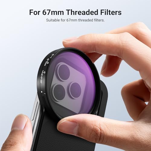 NEEWER 6.3" Magnetic Phone Lens Filter Mount Adapter Backplate Accessories with 67mm Variable Neutral Density Filter (ND 2-32) Compatible with MagSafe iPhone 12/13/14/15/16/17 & Pro Versions by NEEWER - Image 5