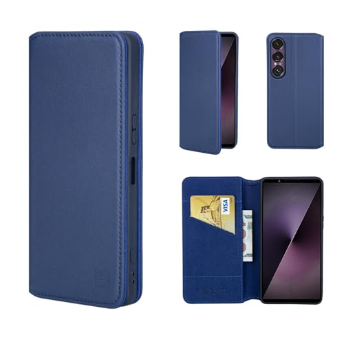 Housse Sony Xperia 1 VII protection RFID et support vidéo bleu marine 32nd