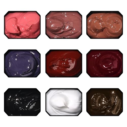 Karroy Sponge Pat Paint Nail Gel, 9 Colors Ombre Nails Gradient Gel Nail Blush Blooming Aura Nails Drawing Stripper Floral Painting Nail Art, No Wipe, UV/LED Curing (9 Colors J)