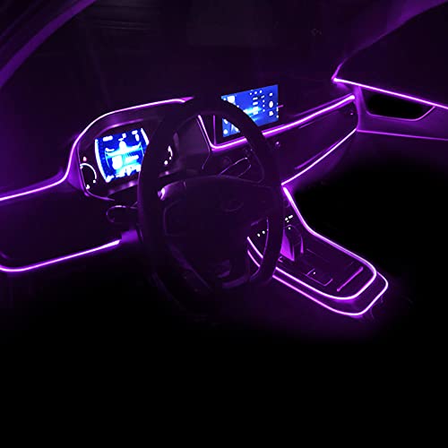 QAUBEN Car Interior Ambient Lighting Kit USB Multicolor RGB 3m Optic Fiber 64 Colors Sound Music Sync Memory Function Wireless RF Remote Controller + Bluetooth APP Control Car Atmosphere Light 12V