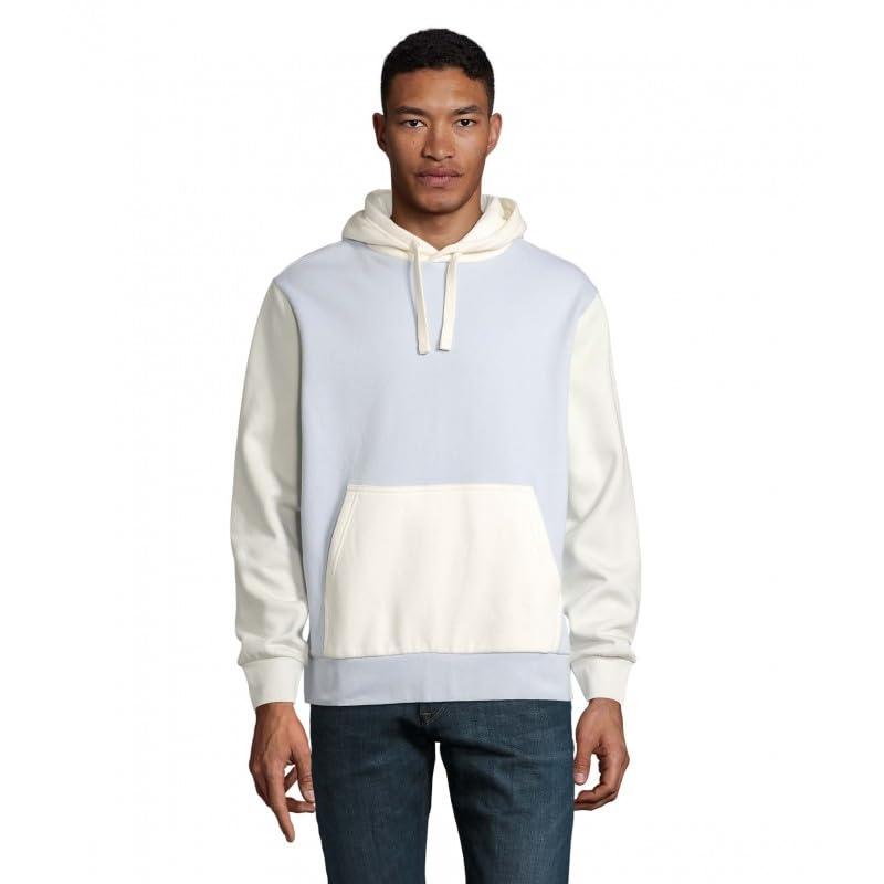 Sweat-shirt à capuche Collins bleu crémeux vêtement unisexe taille S