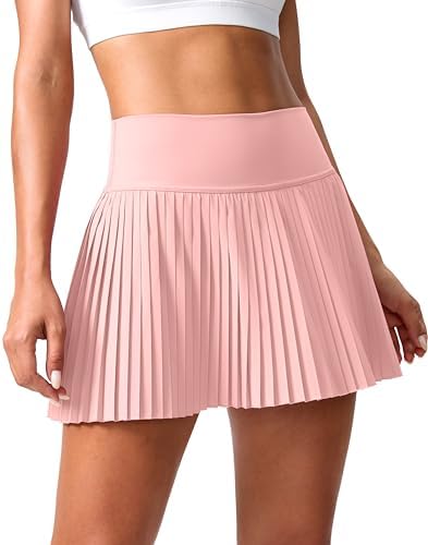 SANTINY Pleated Tennis Skirt for Women with Pockets Shorts Women's High Waisted Lightweight Athletic Golf Skorts Skirts