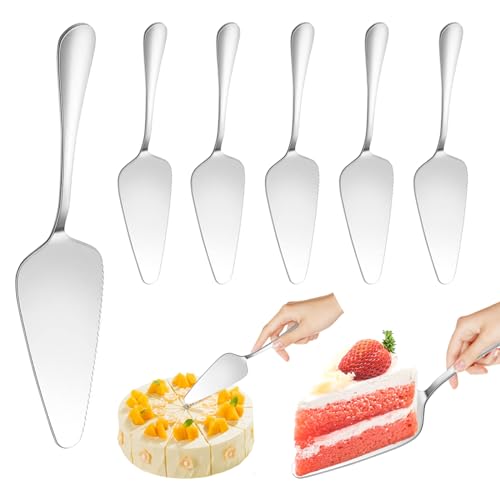 Kuchenheber, 6 Stück Kuchenheber Tortenmesser, Tortenheber Set Edelstahl, Tortenmesser, Tortenheber Edelstahl Set für Küche Restaurants Party Hochzeit(Silbrig)