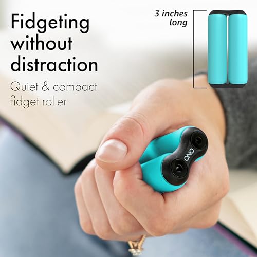 Image of ONO Roller - Handheld Fidget Toy for Adults | Help Relieve Stress, Anxiety, Tension | Promotes Focus, Clarity | Compact, Portable Design (Teal, Junior Size - ABS Plastic)