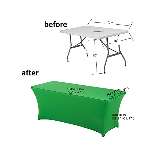 Haorui Rectangular Spandex Table Cover (6 Ft. Emerald) #TOP2