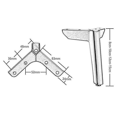 Patas para sofá de metal reforzado con acabado plata de 10cm 4