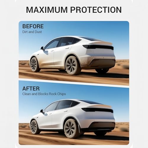Guardabarros para coche Tesla Model Y que evitan daños de piedras en la pintura Juniper 6