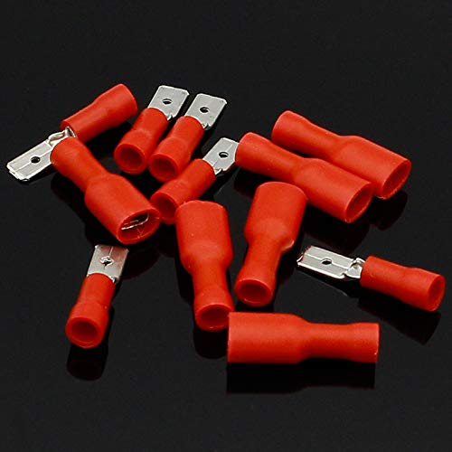 Connecteur mâle femelle rouge 4.8 mm VUQLDHAYZ avec borne à sertir