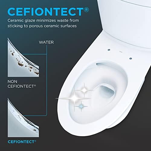 Image of TOTO Drake WASHLET+ Two-Piece Elongated 1.28 GPF Universal Height TORNADO FLUSH Toilet and S7 Contemporary Bidet Seat with Auto Flush, 10 Inch Rough-In, Cotton White - MW7764726CEFGA.10#01