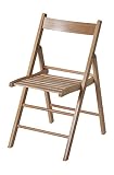 Eurosilla Bas-Silla Plegable para salón, Haya, Haya, Natural Claro, 4 Unidades