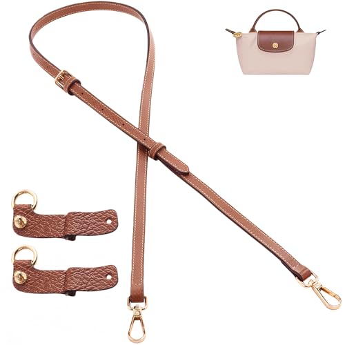 Image of Chispee Leather Bag Shoulder Strap, Purse Straps Replacement Crossbody Adjustable Conversion Kit for Longchamp Mini Bag