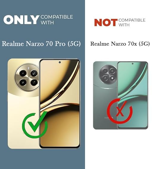 Image of Jkobi Lifetime Anti-Yellow MagSafe Compatible Clear Back Cover Case for Realme Narzo 70 Pro (Sleek Hard Crystal | Shockproof and Camera Protection)