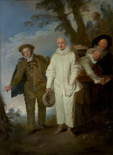 Impression d'affiches les comédiens italiens Watteau toile portrait de haute qualité