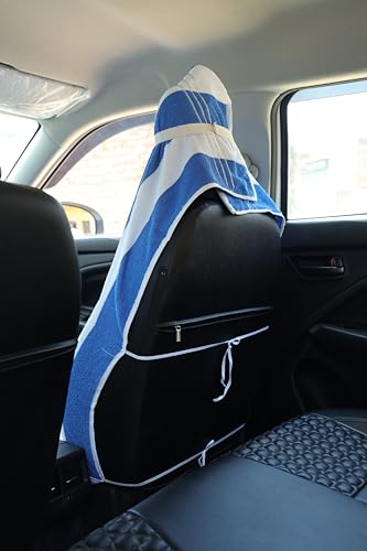 Image of ROMAN HOME 100% Superfine Cotton Solid Large Luxury Office Chair Towel with Tie Knot 450 GSM - (Pack of 1) Original Product AS PER Picture Shown (1, car Blue line, Medium)