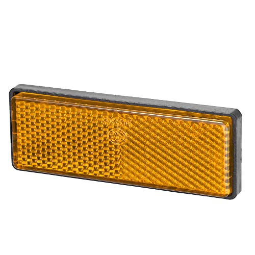 Image of X AUTOHAUX 6 Pcs Rectangular Stick-on Safety Spoke Reflective Self Adhesive Reflector for Gate Posts Cars Trailer Motorcycle Trucks Boat Bicycle Bike Orange