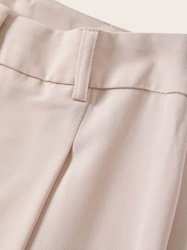 Women's Elegant Wide Leg Tailored Pants High Waisted Work Office Trousers4