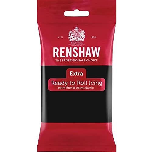 Renshaw Fondant Ready To Roll Icing Extra para Cubrir Tartas de Color Negro 250 g - Lot de 6