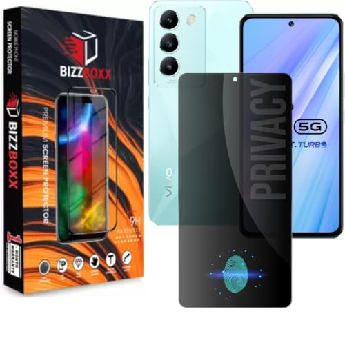 Image of Compatible With iQOO Z9 5G | Vivo T3 5G Privacy Screen Protector - Anti-Spy Tempered Glass, Fingerprint May Not Work, Privacy in Public Spaces, 6.67 Inch - Pack of 1