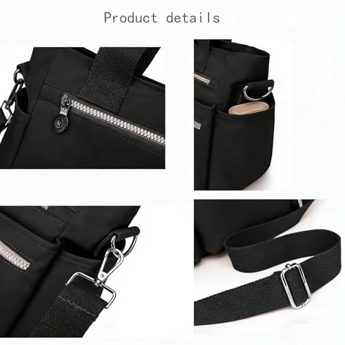 Bolso Tote Crossbody con cierre y múltiples bolsillos miniatura 4