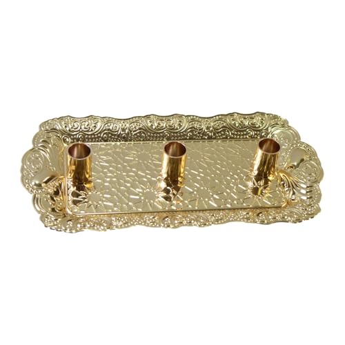 Qianly ijzeren kandelaar in reliëf met 3 kopjes voor bruiloften, diners en decoratie