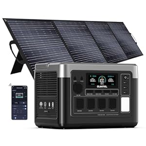 OUKITEL P1000 Plus Tragbare Powerstation Mit 200W Solarpanels, 1024Wh LiFePO4-Batterie, 1800W AC (3600W Peak)/100W USB-C Ausgang, 8ms USV Solar Generator für Camping, Wohnwagen, Notstrom zu Hause